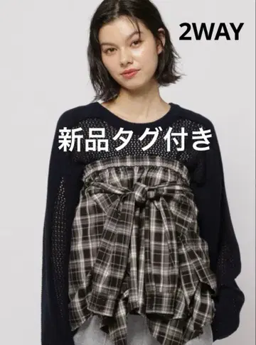 [ 새상품 ] 니코앤드 2WAY 체크 뷔스티에 스커트