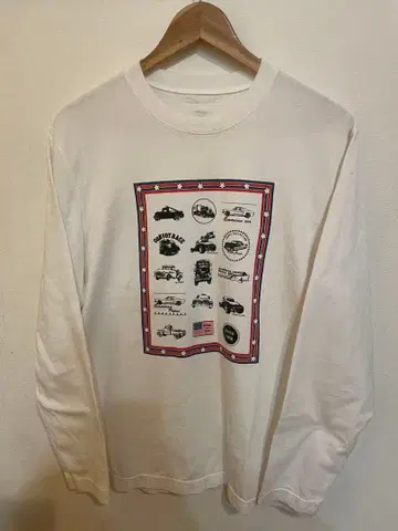 재인하했습니다 새상품급 파파스 빈티지 프린트 긴팔 티셔츠 M 사이즈