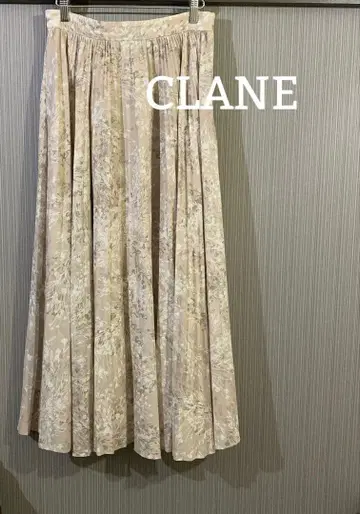 CLANE 꽃무늬 플리츠 롱 스커트