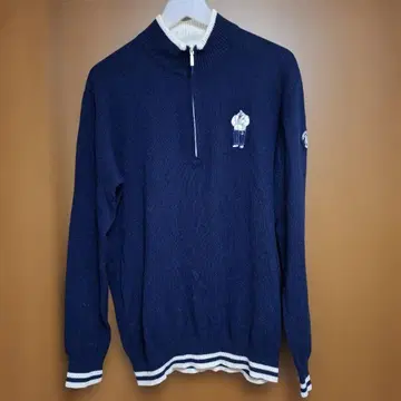 시나코바 긴팔 니트 네이비 하프 집업 스웨터 L 사이즈 네이비 컬러