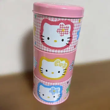[중고품] 헬로키티 3단 캔 잡화 케이스 레트로