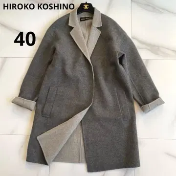 새상품급 근년 히로코코시노 HIROKO KOSHINO 울 리버 코트