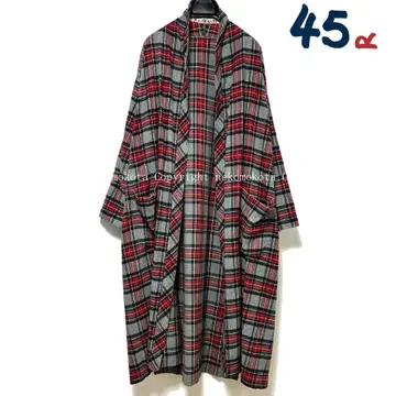 45R ku.ra.si 쿠라시 체크 롱 가운 코트 45rpm