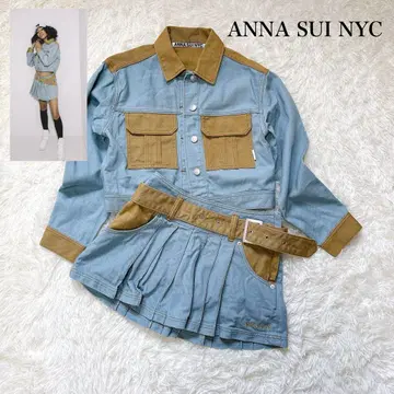 ANNA SUI NYC 투톤 데님 자켓 스커트 셋업