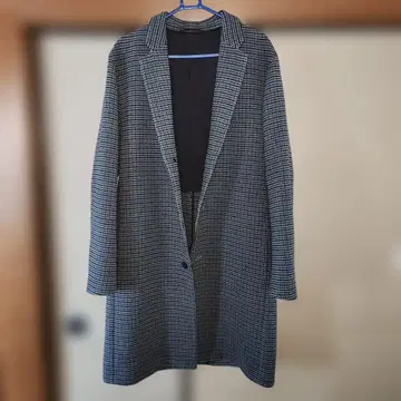 PLST 체스터 코트 블랙 화이트 체크