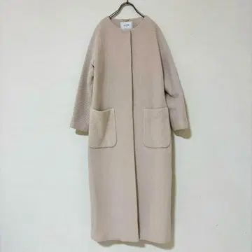 SLOBE IENA 베이지 노카라 롱 코트