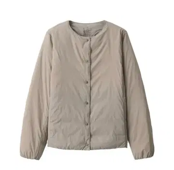 무인양품 경량 다운 포켓터블 노카라 자켓 라이트 베이지 XL