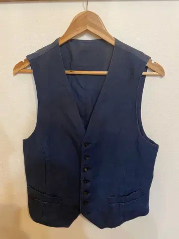 새상품급 파파스 린넨 베스트 네이비 S 사이즈
