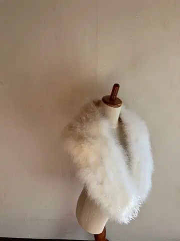 후리소데용 화이트 퍼 숄