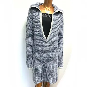 인기 케이타 마루야마 원피스 V넥 세일러 니트 라이트 블루!