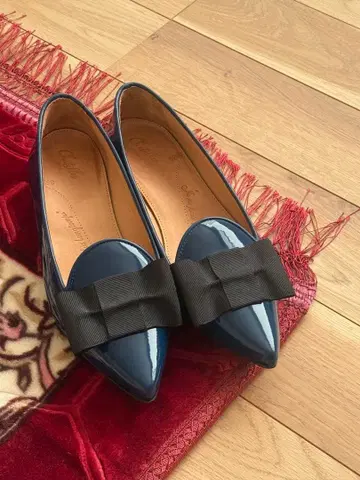 Chatelles 샤텔 네이비 리본 포함 플랫슈즈