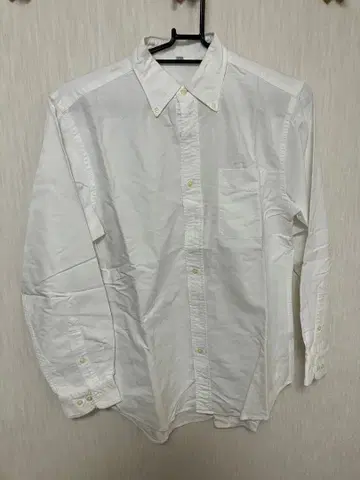 유니클로 옥스퍼드 긴팔 셔츠 화이트 버튼 다운 셔츠 L