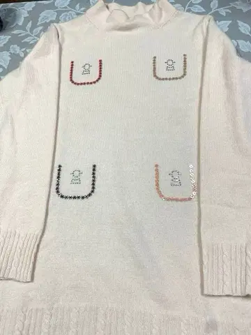 PICONE 캐시미어 100% 니트 스웨터 연한 핑크 오렌지 40