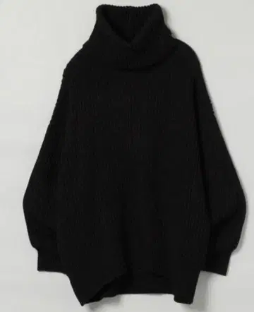 JEANASIS 볼륨 터틀 니트 블랙