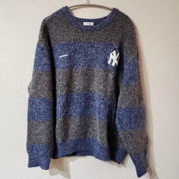 perushtu 뉴욕 양키스 콜라보 모헤어 터치 보더 니트