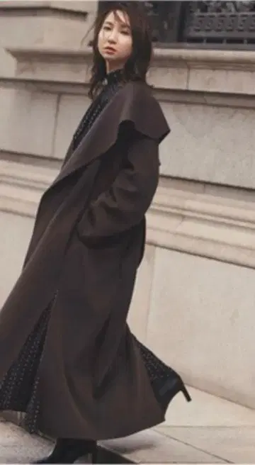 FRAY I.D 다크 브라운 롱 코트