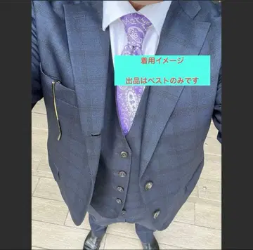 difference 베스트 쓰리피스 수트 체크 네이비