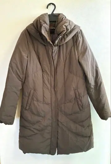 콜한 넥 포함 다운 코트 브라운 S