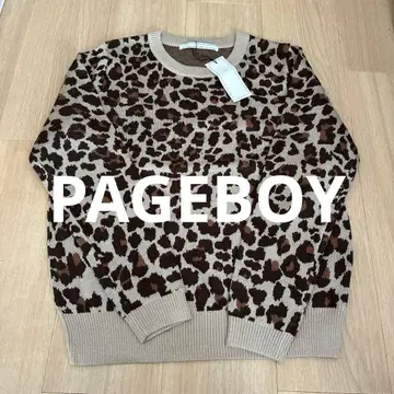 [ 택 포함 ] PAGEBOY 레오파드 무늬 자카드 스웨터 사이즈 F