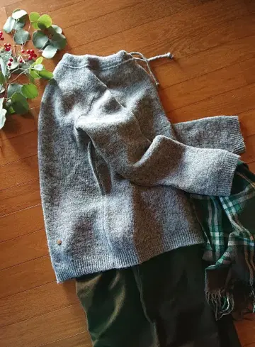 45R 셰틀랜드 스트레치 니트 스웨터 / 멜란지 그레이