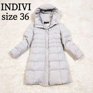 INDIVI 인디비 롱 다운 코트 36 라이트 그레이 다운 90