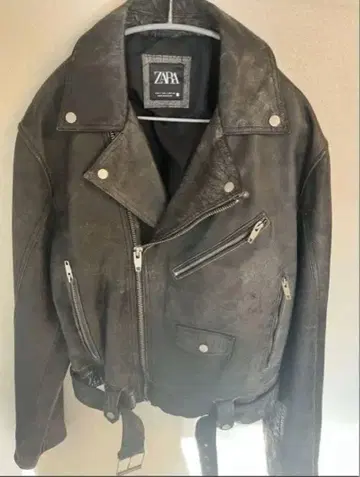 ZARA 블랙 더블 라이더 자켓 빈티지 가공