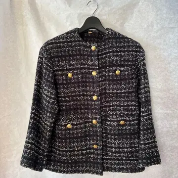 노카라 트위드 자켓 블랙, 화이트, 네이비 3가지 색상