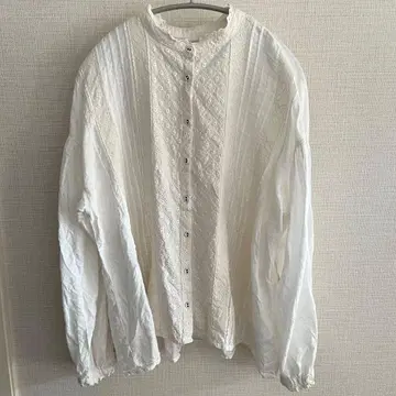 kazumi x samansaMos2 린넨 블라우스 화이트