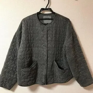 자라 ZARA 하트 퀼팅 자켓 그레이 데님 L 사이즈