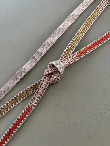 순수 실크 허리띠 미이데라 옅은 팥 핑크 새상품급