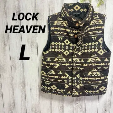 LOCK HEAVEN 락 헤븐 기하학 패턴 다운 베스트 L 사이즈
