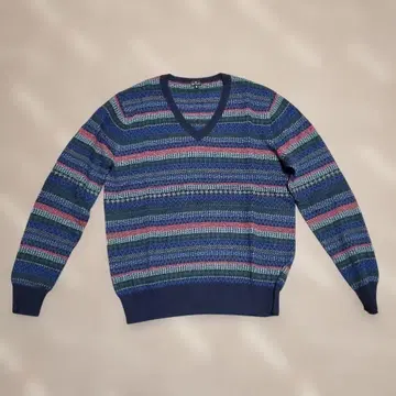 폴 스미스 V넥 스트라이프 니트 스웨터 M 사이즈