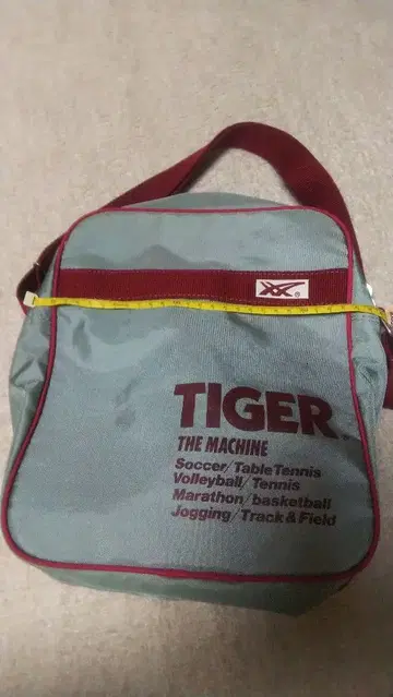 ASICS Tiger 숄더백 스포츠용 그레이/버건디