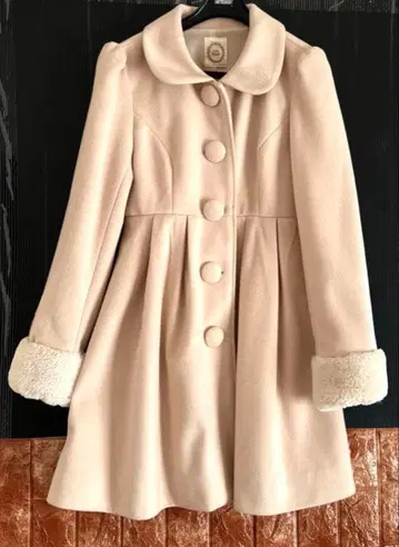 Ank Rouge 앙크루즈 플레어 코트 옅은 핑크 걸리시 M