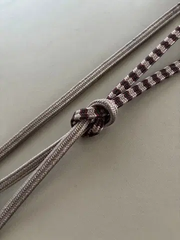 연한 팥 x 보르도 관조 순수 실크 허리띠 새상품급