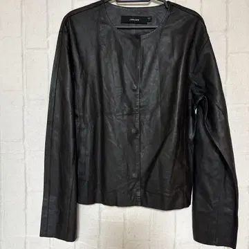 J BRAND M 블랙 램 가죽 100% 노카라 자켓 여성용