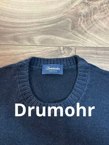 돌모어 Drumohr 8 게이지 크루넥 니트 46 워시 네이비