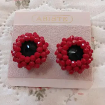 ABISTE 플라워형 귀찌 레드