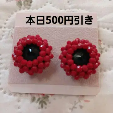 ABISTE 플라워형 귀찌 레드