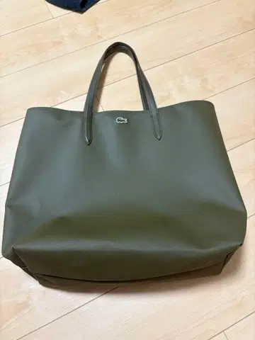 LACOSTE 올리브 그린 토트백