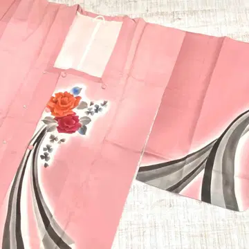 순수 실크 도행 코트 장미