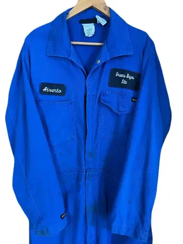 구제 의류 WorkriteFR 올인원 작업복 46R L 블루 네이비