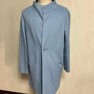 새상품급 Leilian 리버서블 그레이와 스카이블루의 체스터 코트