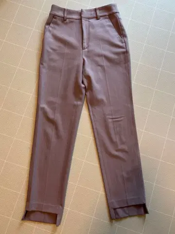 Noble 캐럿 실루엣 헴 스텝 팬츠 34 핑크