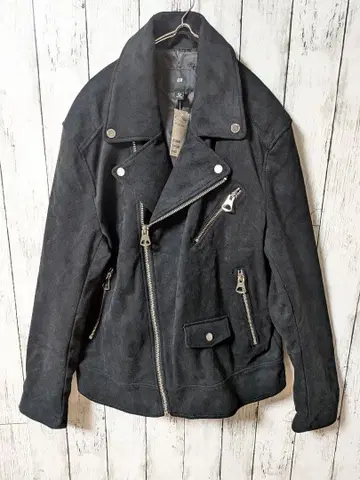 H&M 택 포함 더블 라이더 자켓 스웨이드 블랙 L 사이즈