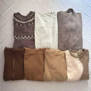 1 긴팔 니트 스웨터 아우터 세트 7종 겨울 의류 가을 옷