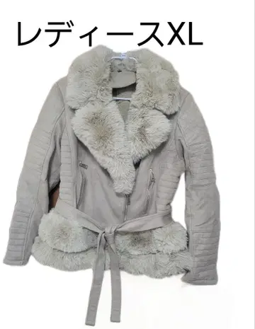 여성용 무스탕 코트 XL 그레이