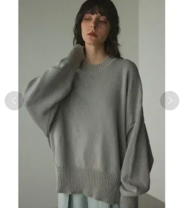 블랙 바이 마우지 oversize knit pullover 라이드 그레이