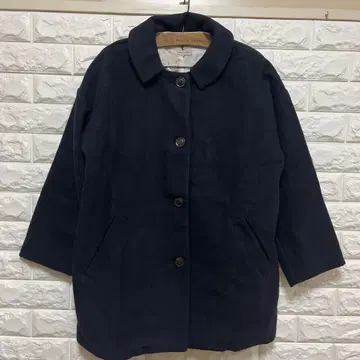 사만사 모스모스 울 혼방 미들 기장 코트 네이비 미사용 새상품