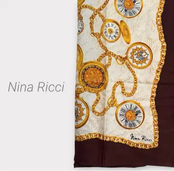 [ 새상품급 ] Nina Ricci 시계 스카프 반다나 실크 이탈리아제